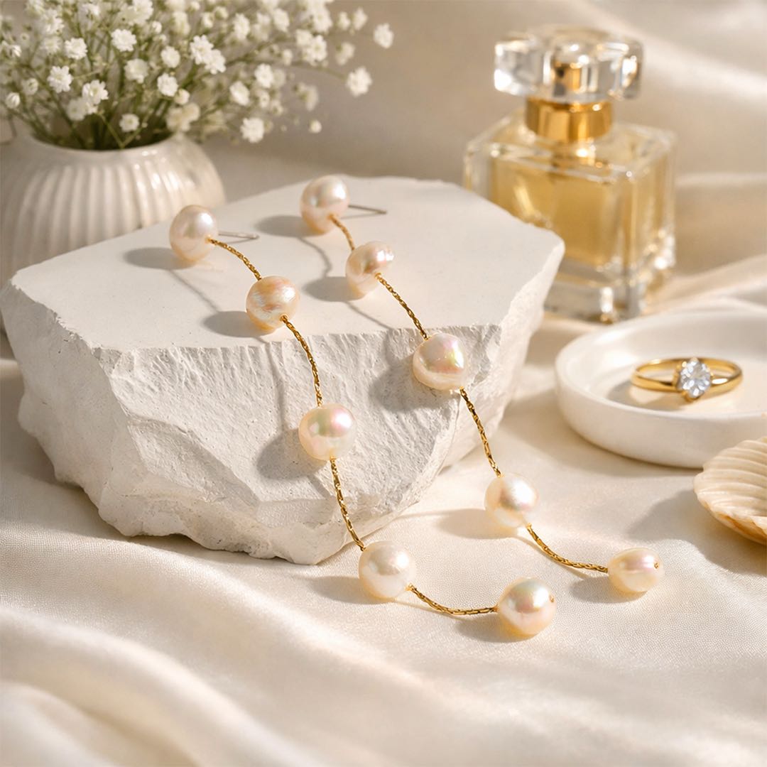 Baroque Pearl Long Earrings